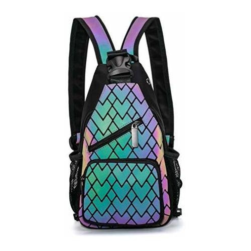 Mochilas Luminosas Geométricas Bolso Reflectante 4hknv