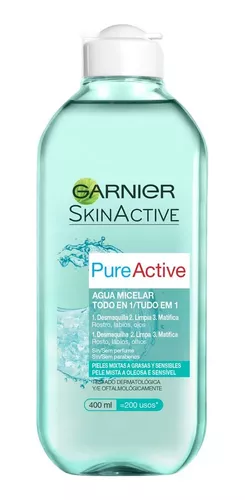Agua Micelar Garnier Pure Active x400ml - Surticosméticos