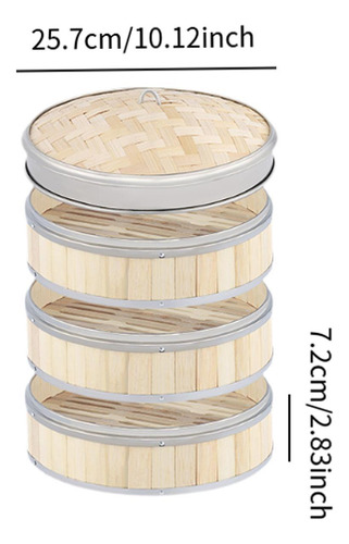 Cesta De Bambú Para Cocinar Al , 26 Cm