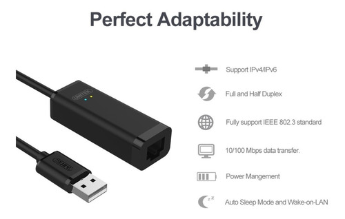 Adaptador Usb 2.0 A Lan Rj45 Tarjeta Red Ulink Calidad