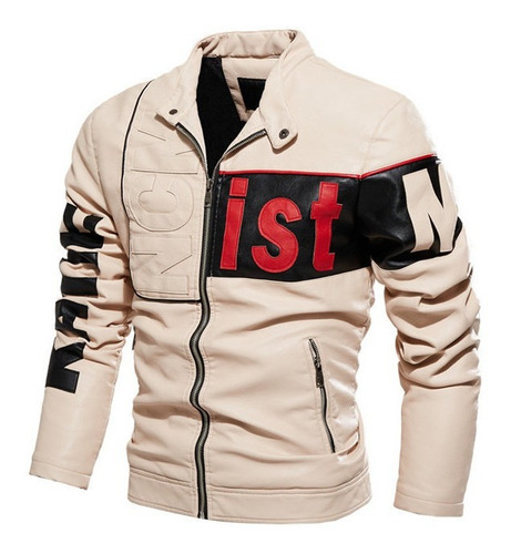 Chaqueta Motera Trendy Para Hombre Abrigo Beige