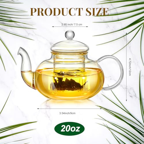 Tetera De Vidrio De 600 Ml Con Infusor, Set De 2 Piezas, Tet