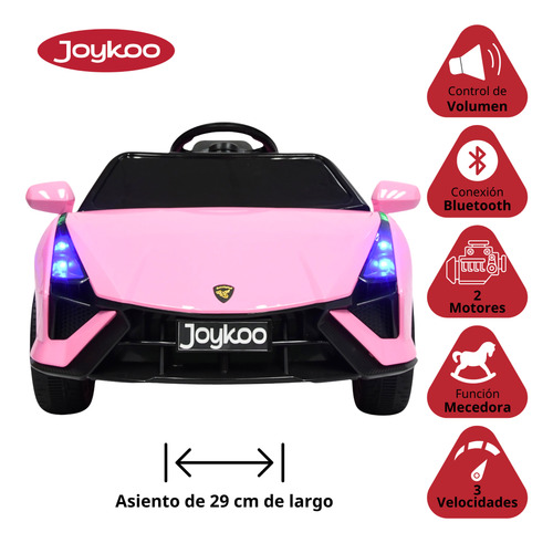 Montable Electrico Para Niños Deportivo Bluetooth Luces 12v Rosa