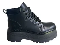 Comprar Borcegos Botas Mujer Caña Baja Negro Liviano Cordon Alpino