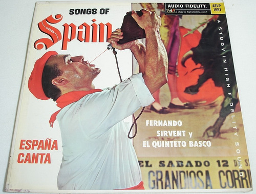 Songs Of Spain. España Canta. Quinteto Basco Disco Lp Vinil 