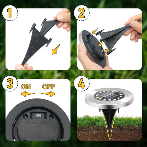 Luces Solares Para Jardín 16 Leds Impermeables Ip65