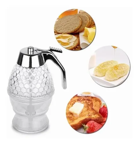 Dispensador De Jarabe De Cristal 400 Ml – Con Boquilla De Acero Inoxidable Antigoteo, Ideal Para Miel, Siropes Y Salsas