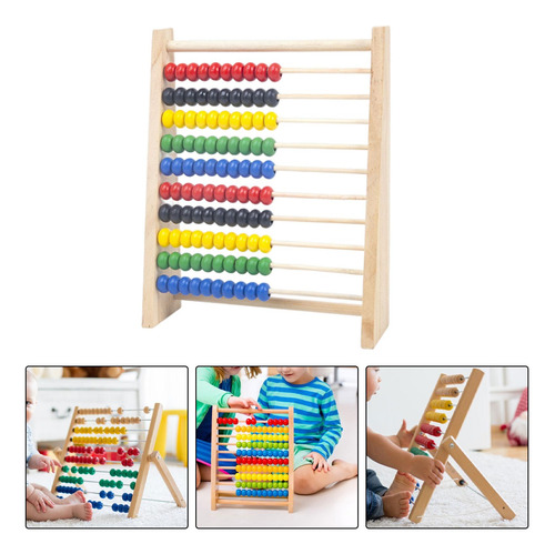 Juguete Educativo Abacus Con 100 Cuentas De S Color Madera