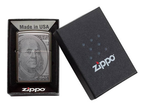 Encendedor Zippo 49025 Benjamin Franklin Hielo negro