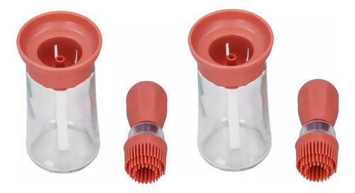 Dispensador De Aceite Con Brocha De Silicona Botella Vidrio