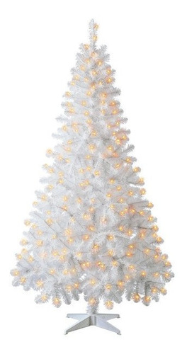Árbol De Navidad Artificial Pino Madison Con Luces 1.98 M Color Blanco Luz Clara