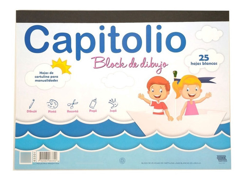 Block De Dibujo N°5 Capitolio Blancas 25 Hojas 6330 Rchozas