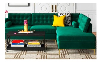 Sala Sayra Terciopelo Verde Izquierda 2pz Sillon Muebles