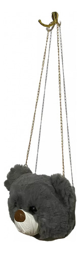 Bolsa Cabeza De Oso Bandolera Crossbody Afelpada Con Cadena
