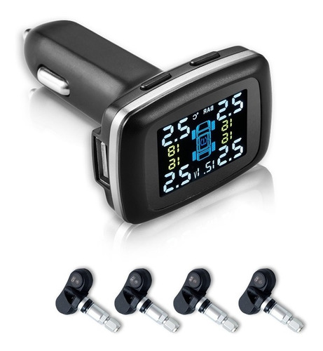 Imagen 1 de 8 de Monitoreo Presión Neumáticos Interno Tpms A Encendedor + Usb
