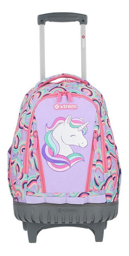 Mochila With Wheels Xtrem Cross 398 Color Violeta Diseño de la tela Liso