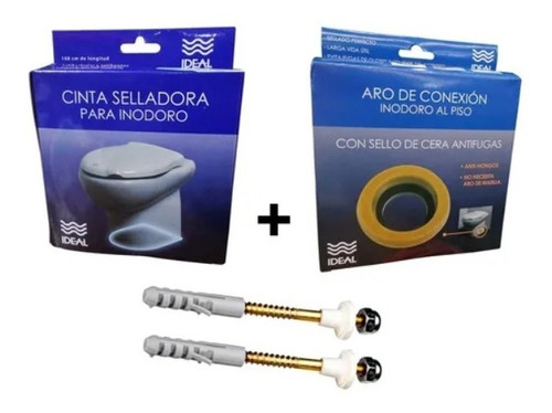 Kit Fijación Cinta Ideal + Aro Conexión Inodoro + Tornillos 