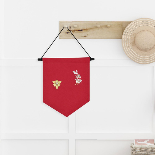 Pantalla De Pared De Insignia Colgante Bandera De Pared Rojo
