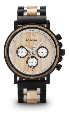 Reloj De Madera Bobo Bird Original Negro Con Café Ws