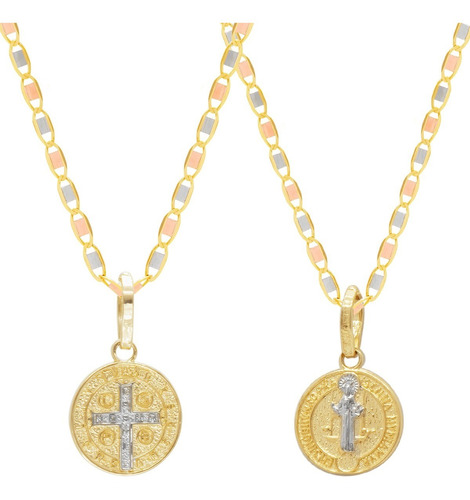 Medalla San Benito C/cadena Oro Sólido 10k
