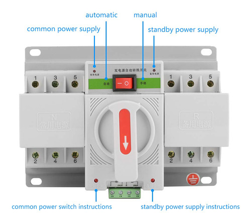 Interruptor De Transferencia 1pc 3p, 220v 63a Mini Inte...