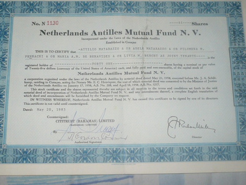 Antillas Holandesas Fondo Mutuo N. V.