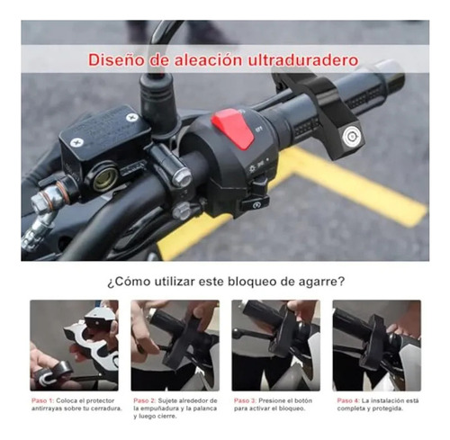 Bloqueo Antirrobo Universal Para Manillar De Motocicleta De