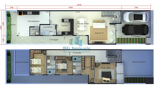 Imagem 25 de 25 de Sobrado Com Sacada De Alvenaria À Venda Com 182m² 3 Quartos 1 Suíte 2 Vagas Cobertas Em Sp - Bg21-469