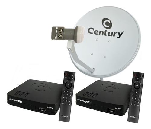 Antena Parabólica 60 Cm Banda Ku Com 2 Aparelhos Century B5