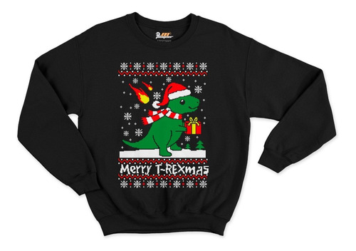 Pullover Sudadera Ugly Sueter Ultima Navidad Rex Dinosaurio