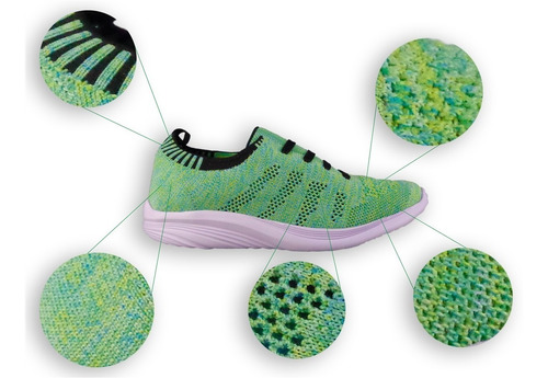 Imagen 5 de 6 de Tenis Sneka Cómodo Para Dama Y Caballero Colors Verde