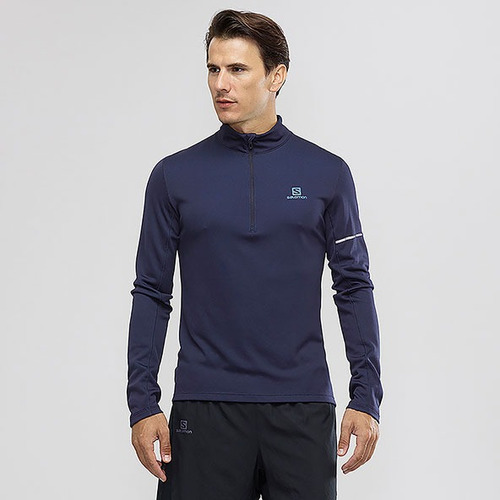Polo Masculina Salomon - Agile Hz Mid M Grafito - Running