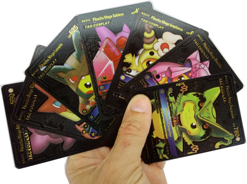 Carta Pokemon Pikachu Cosplay Preta Vários Modelos