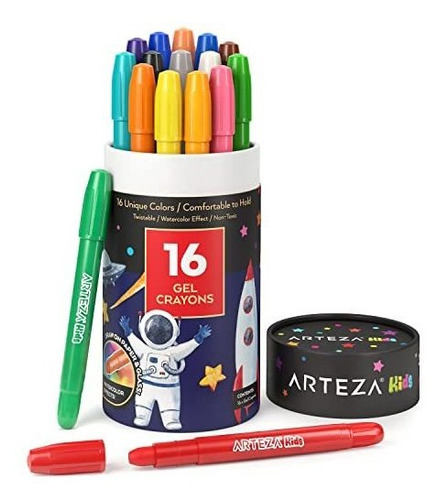 Arteza Kids Crayones De Gel 16 Unidades Giratorios  Lavables