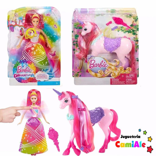 Barbie Reino Del Arcoíris + Unicornio Peinados Mágicos