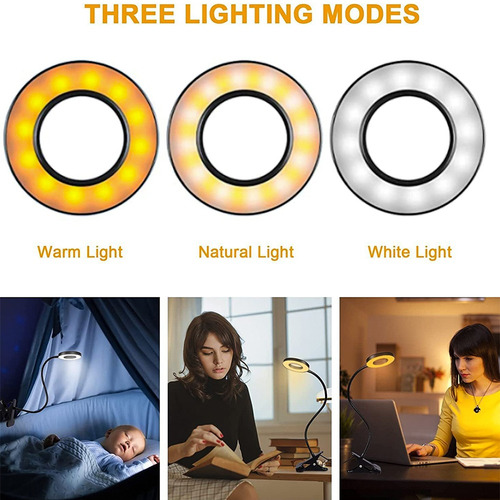 Lámpara De Escritorio Led Con Clip De Protección Ocular Con
