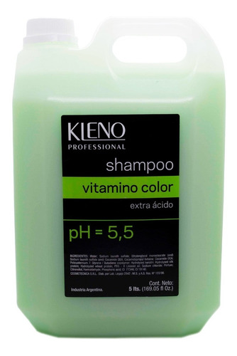Kleno Vitamimo Color Extra Acido Shampoo Keratina Teñidos 5l