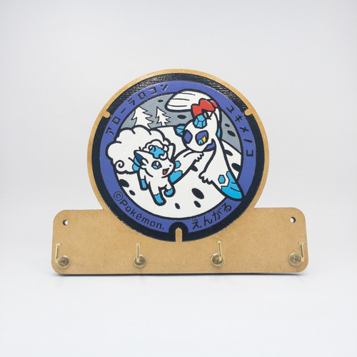 Imagen 2 de 3 de Porta Llaves Pokémon De Madera Pintado