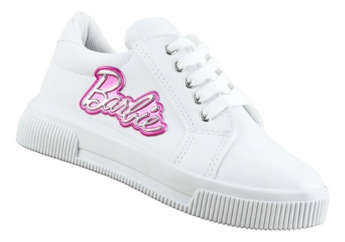 Tenis Barbi Niña Moda Escolar Blancos Arco Ortopédico 055-bb