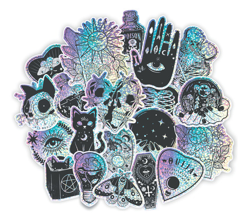 Stickers Calcos Vinilos Premium Esoterica Holograficaglitter