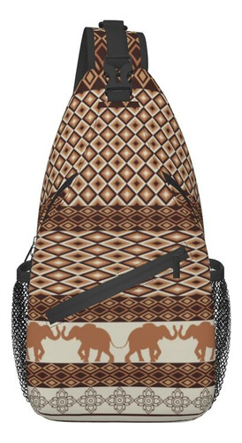 Bandolera De Pecho Con Estampado Geométrico Y Elefante Para Hombre