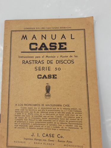 Catalogo Rastra De Disco Case Antigua N 2 Herramienta (Usado)