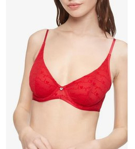 Brasier O Sosten Calvin Klein Con Aros - Rojo