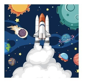 Lienzo Pinta Por Números Niños Misión Espacial Grupo Educar 