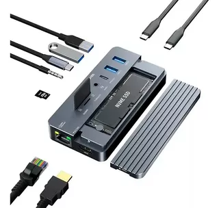 Hub Case Ssd Nvme M.2 Thunderbolt 3/4 Hdmi, Rj45, Usb