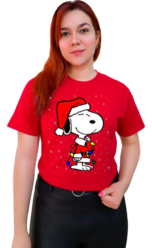 Polera Navideña Snoopy Luces Navidad Exclusivo Familiar C-82