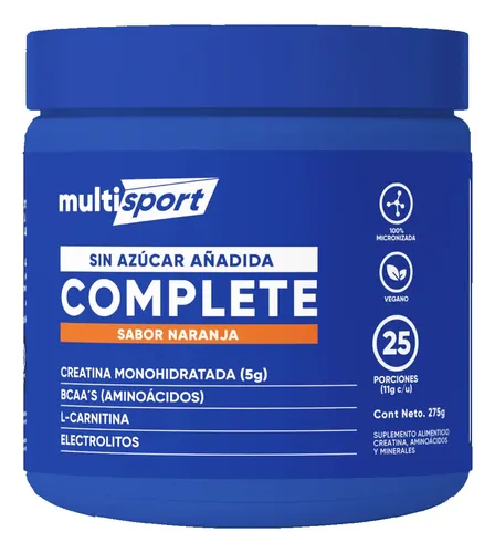 Creatina Multi Sport Complete 25 Serv Bcaa L Carnitina Naranja