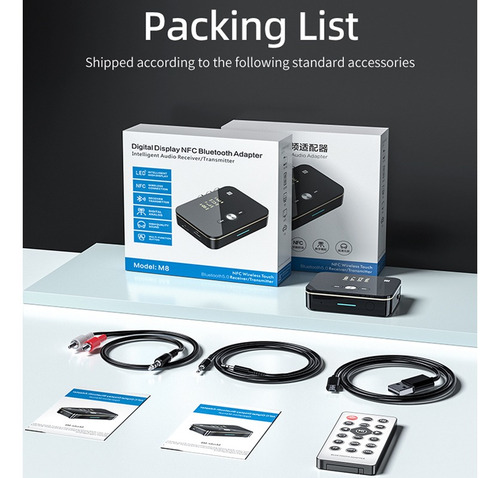Imagem 6 de 10 de Receptor Áudio 3 Em 1 Nfc Adaptador Bluetooth 5.0