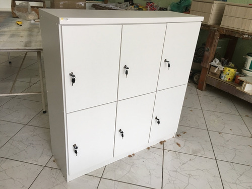 Guarda Volume Locker Em Madeira 6 Portas Mdf 15 Mm