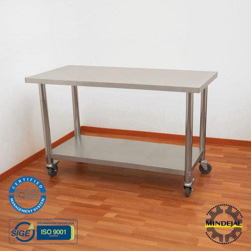 Mesa En Isla Con Ruedas Acero Inoxidable Mindejal GY-WTM04